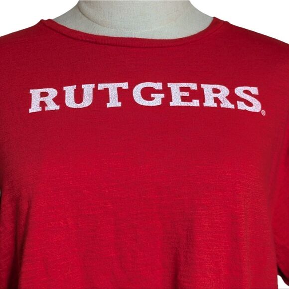 Retro Brand Rutgers Red Cropped Top NWT - Picture 2 of 6